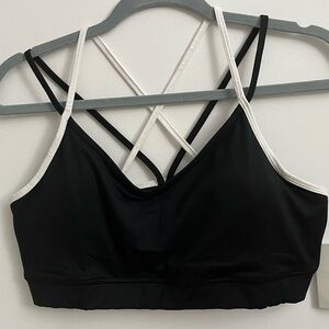 🖤 So Black Strappy Sports Bra – Size XL